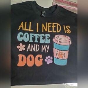 Dog Lover's Black T-Shirt with Colorful Print